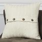 Rizzy Home 18" x 18" Down Pillow in White with Buttons, , large