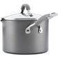 Circulon Cookware 3 Quart Covered Straining Saucepan with Pour Spouts in Oyster Gray, , large