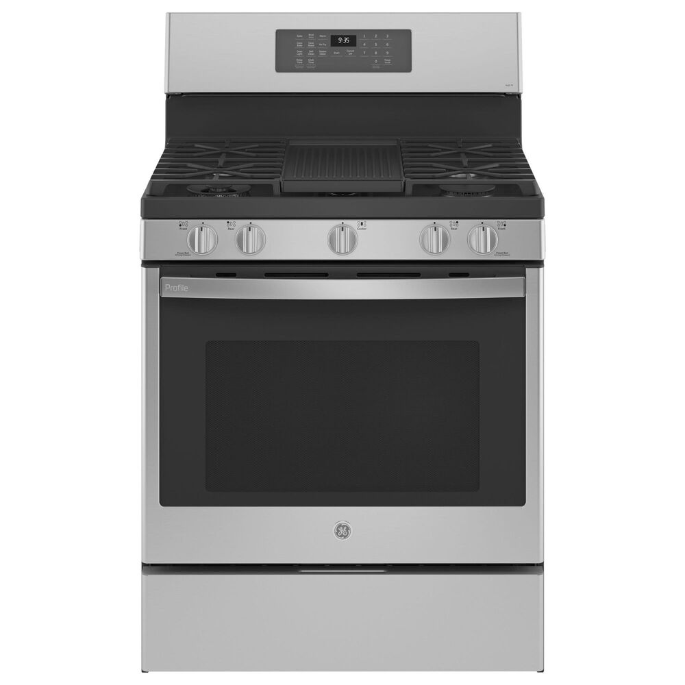 GE Profile 5.6 Cu. Ft. Smart Free-Standing Gas Range and 2.1 Cu. Ft. Over-the-Range Sensor Microwave Oven in Fingerprint Resistant Stainless Steel, , large