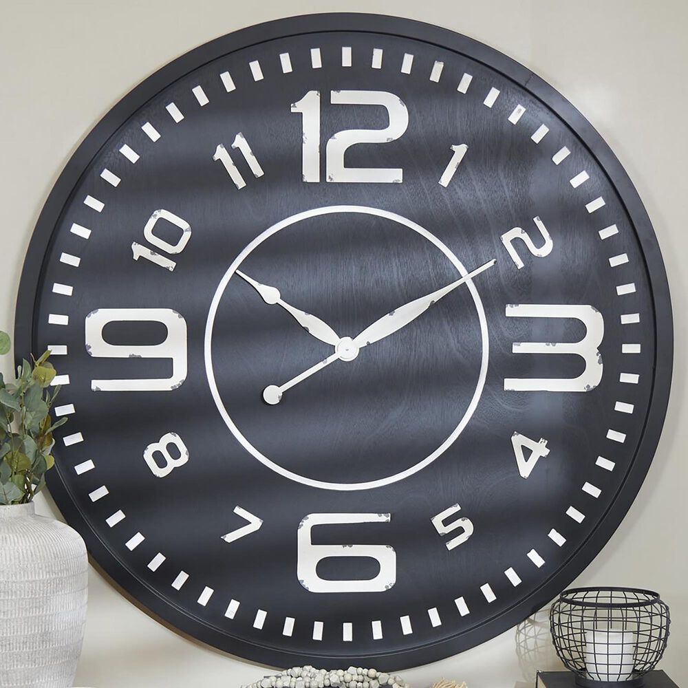 Maple and Jade Modern Wood Wall Clock in Black, , large