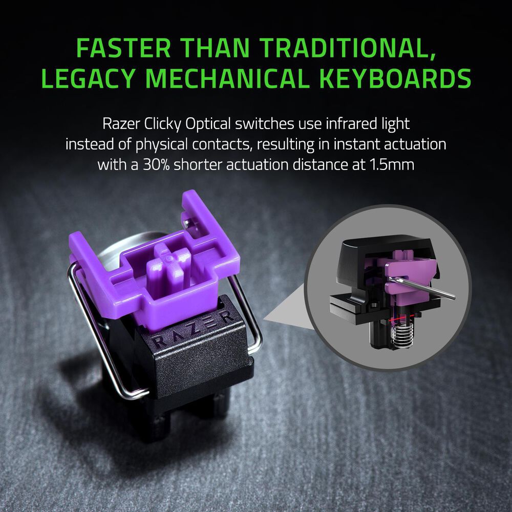 Razer Huntsman Mini 60% Gaming Keyboard - Clicky Optical Switch - Mercury White, , large
