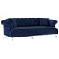 Blue River Elegance Stationary Sofa in Blue Velvet, , large