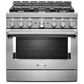 KitchenAid 36" Professional Dual Fuel Range in Stainless Steel, , large