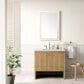James Martin Hudson 36" Single Bathroom Vanity in Light Natural Oak with 3 cm Arctic Fall Solid Surface Top and Rectangular Sink, , large