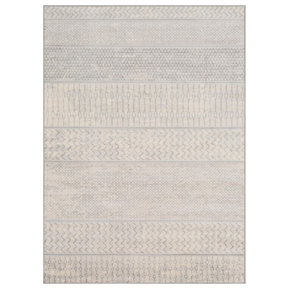 Surya Monaco MOC-2306 4"3" x 6" Silver Gray and Cream Area Rug, , large