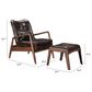Zuo Modern Bully Lounge Chair and Ottoman Set in Brown, , large