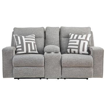 Signature Design by Ashley Biscoe Power Reclining Loveseat in Pewter, , large