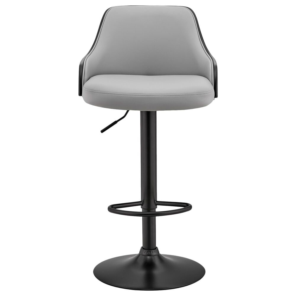 Armen Living Asher Adjustable Barstool in Gray and Black, , large