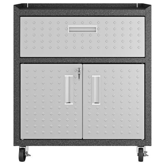Dayton Fortress 31.5 in Garage Mobile Cabinet with Drawer and Shelves in Grey