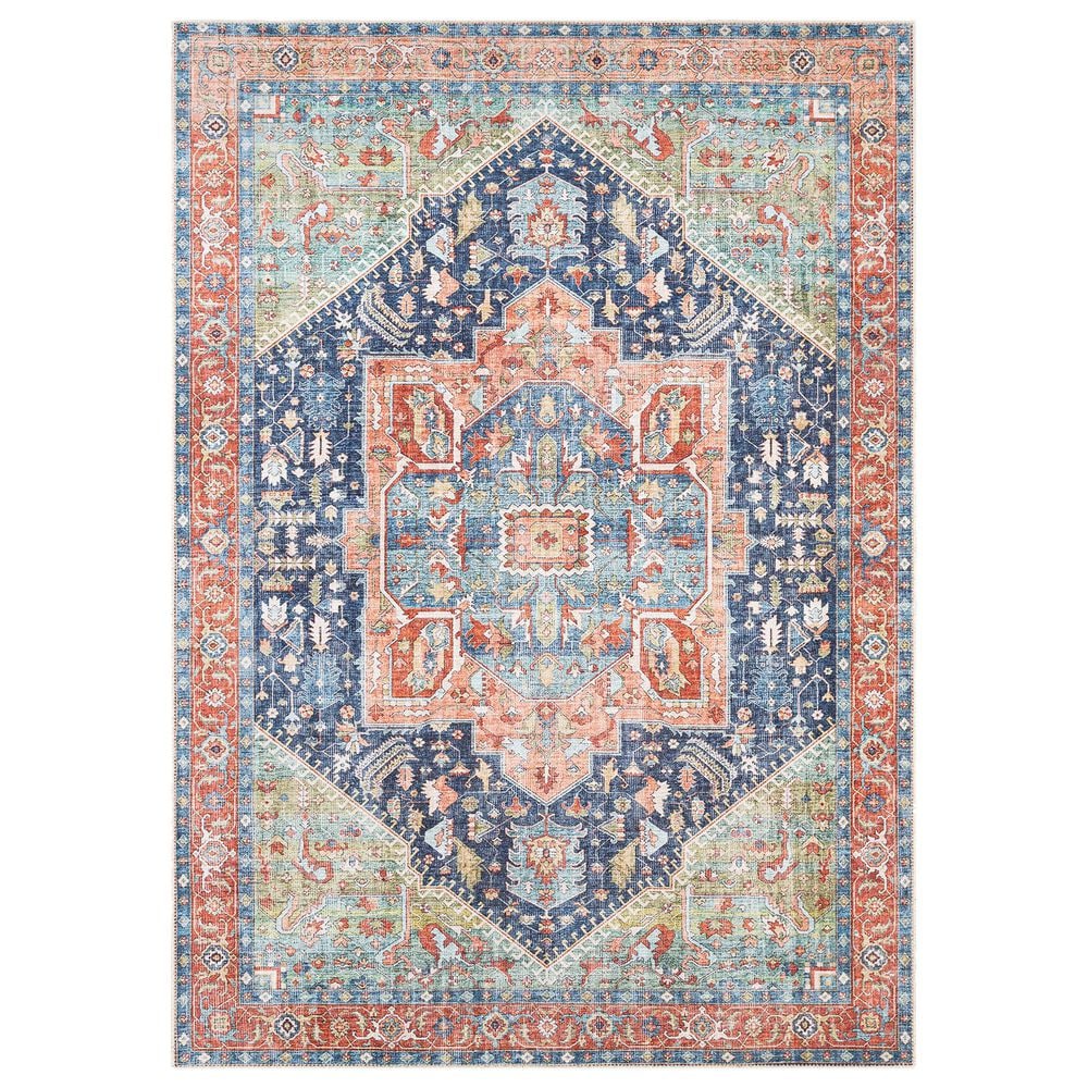 Surya Amelie AML-2311 2" x 2"11" Navy, Peach, Green, Coral, Beige and Blush Area Rug, , large