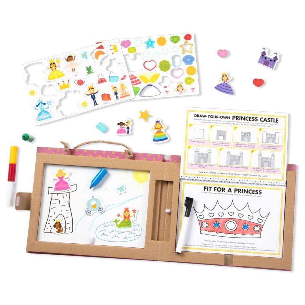 Melissa &amp; Doug Play, Draw, Create Reusable Drawing and Magnet Kit - Princesses, , large