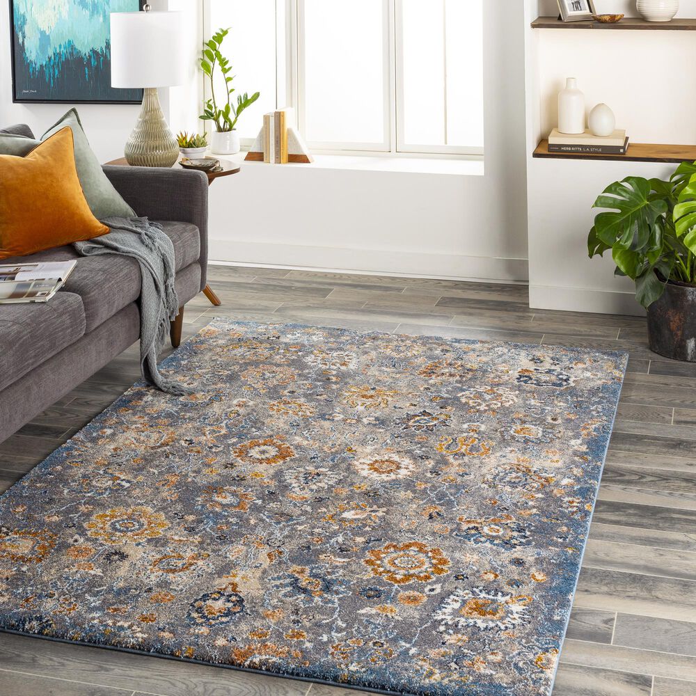 Surya Tuscany 5&#39;3&quot; x 7&#39;3&quot; Dark Blue and Brown Area Rug, , large