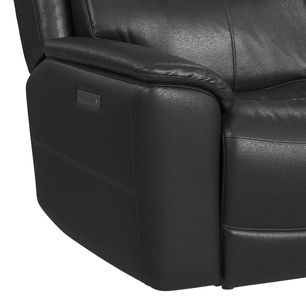 Flexsteel Crew Power Reclining Loveseat with Power Headrests and Lumbar in Raven, , large