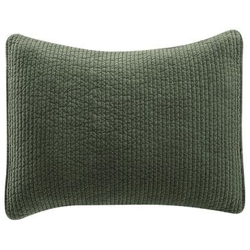 HiEnd Accents Stonewashed Velvet 21" x 27" Pillow Sham in Fern Green, , large