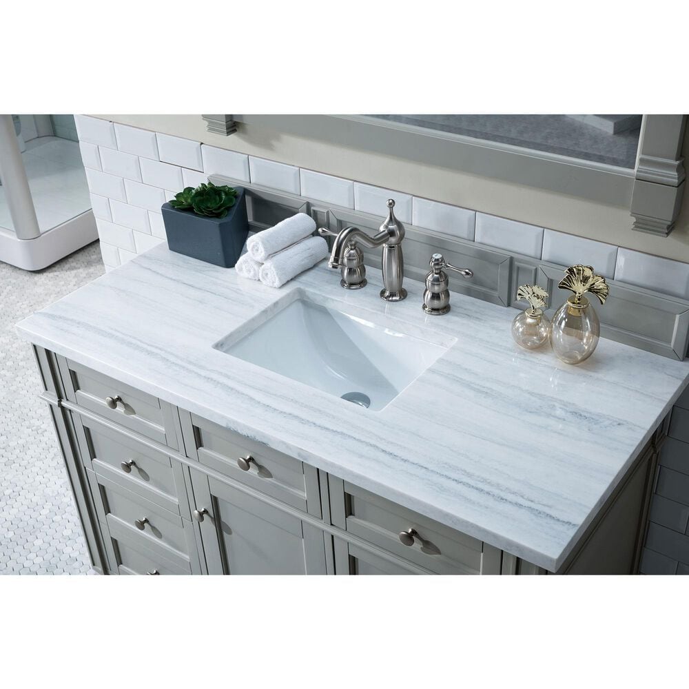 James Martin Brittany 48&quot; Single Bathroom Vanity in Urban Gray with 3 cm Arctic Fall Solid Surface Top and Rectangle Sink, , large
