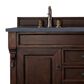 James Martin Brookfield 60" Double Bathroom Vanity in Burnished Mahogany with 3 cm Charcoal Soapstone Quartz Top and Rectangle Sink, , large
