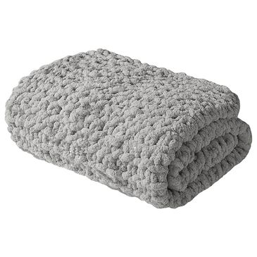Hampton Park Chenille Chunky Knit Throw in Grey, , large
