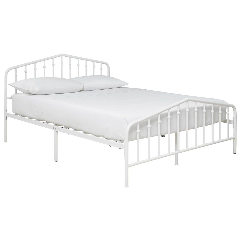 Signature Design by Ashley Trentlore Queen Metal Bed in White, , large