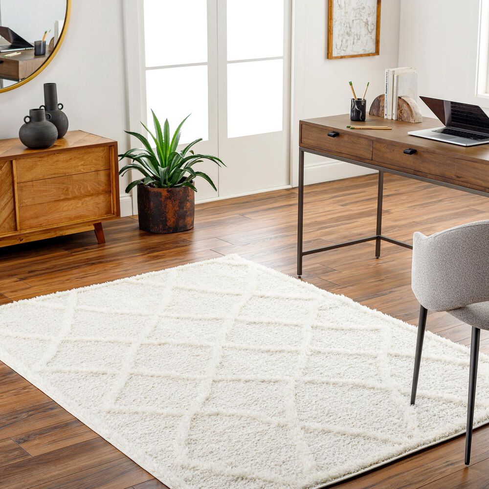 Surya Rodos RDO2301 6&#39;7&quot; x 9&#39; Beige and White Area Rug, , large