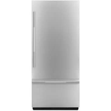 Jenn-Air 36" Fully Integrated Built-In Bottom Freezer Door Panel Kit in Stainless Steel Left Hinge with RISE Handle, , large