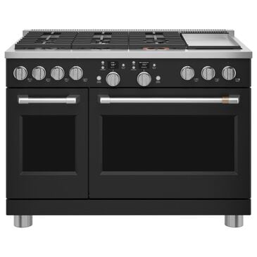 Cafe 8.25 Cu. Ft. Freestanding Dual Fuel Range with Double Oven in Matte Black and Brushed Stainless, , large