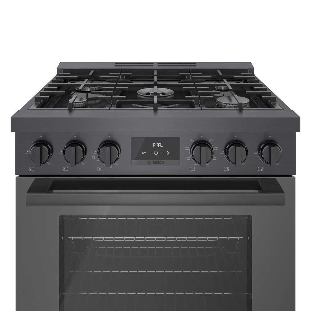 Bosch 30&quot; Freestanding Dual Fuel Range in Black Stainless Steel, , large