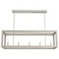 Hunter Squire Manor 5-Light Linear Chandelier in Brushed Nickel and Bleached Wood, , large