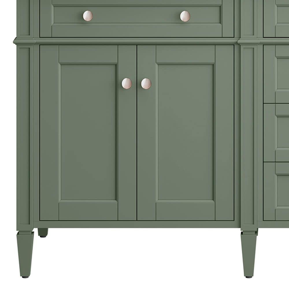 James Martin Brittany 72&quot; Double Bathroom Vanity in Smokey Celadon with 3 cm Charcoal Soapstone Quartz Top and Rectangular Sinks, , large