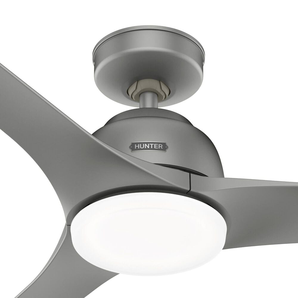 Hunter Gallegos 52&quot; Outdoor Ceiling Fan with Light in Matte Silver, , large