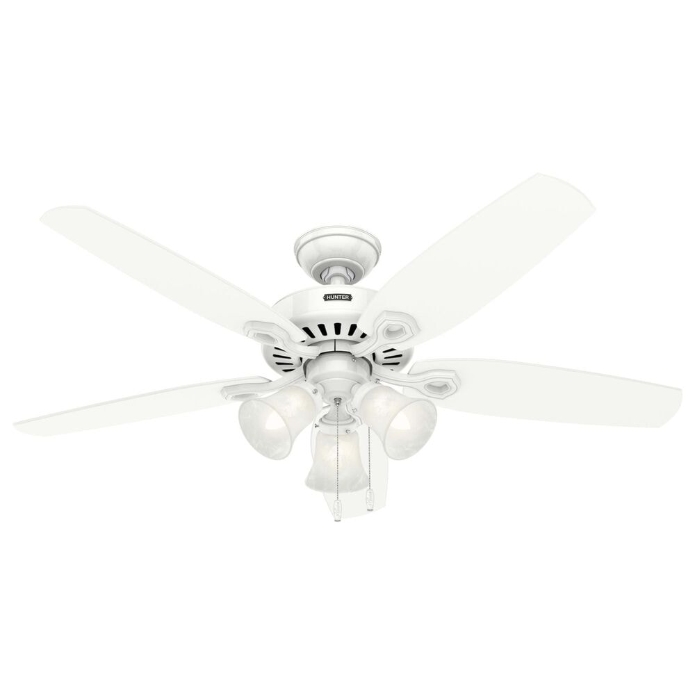 Hunter Builder Plus 52" Ceiling Fan with Lights in Snow White, , large