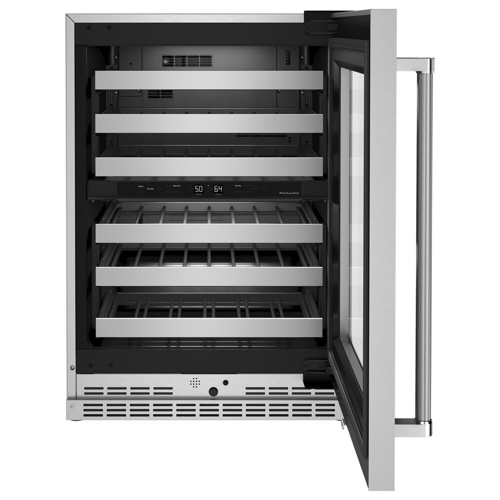 KitchenAid 24&quot; Undercounter Wine Cellar with Right Hinge, Metal-Front Racks in Stainless Steel, , large