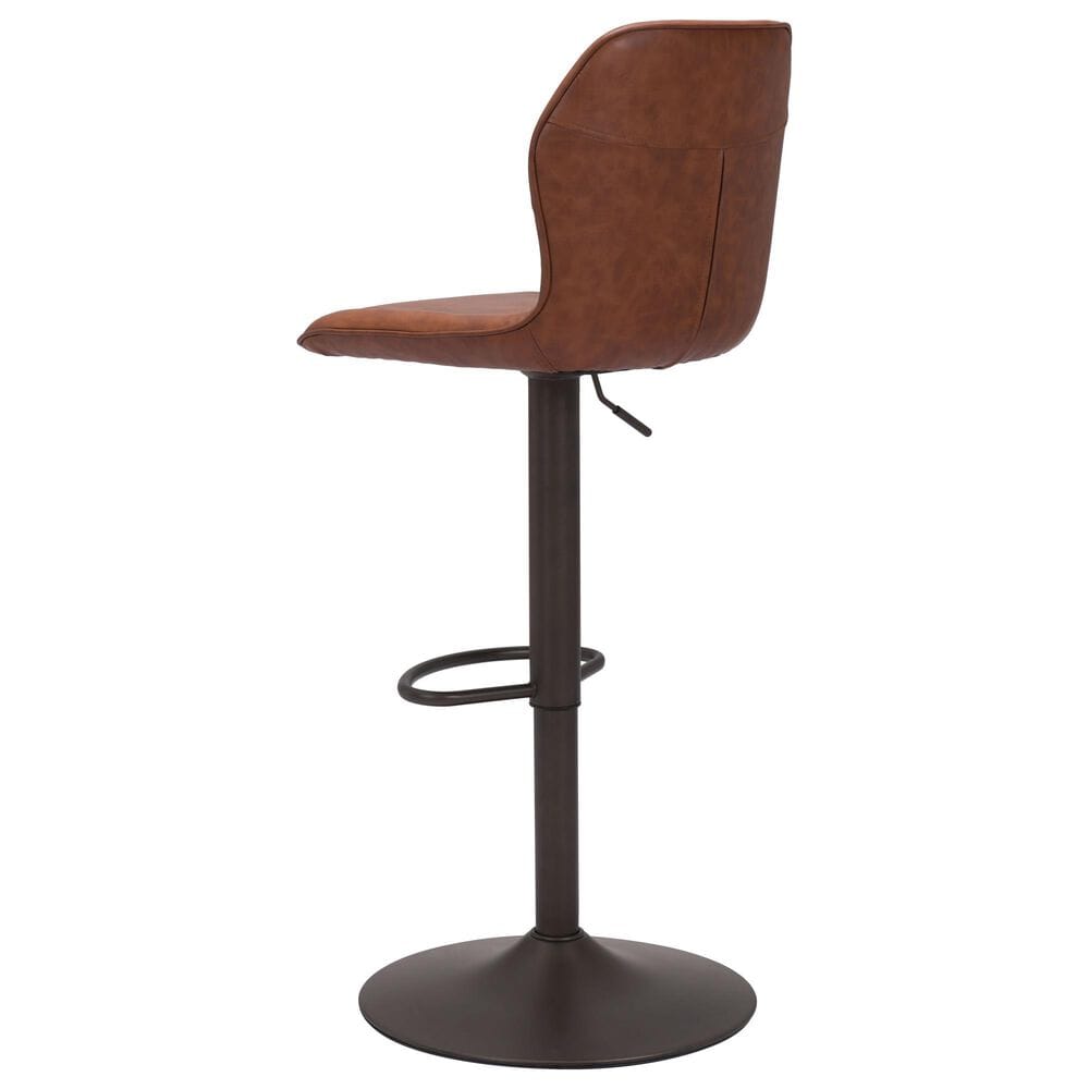 Zuo Modern Vital Bar Stool in Vintage Brown and Black, , large