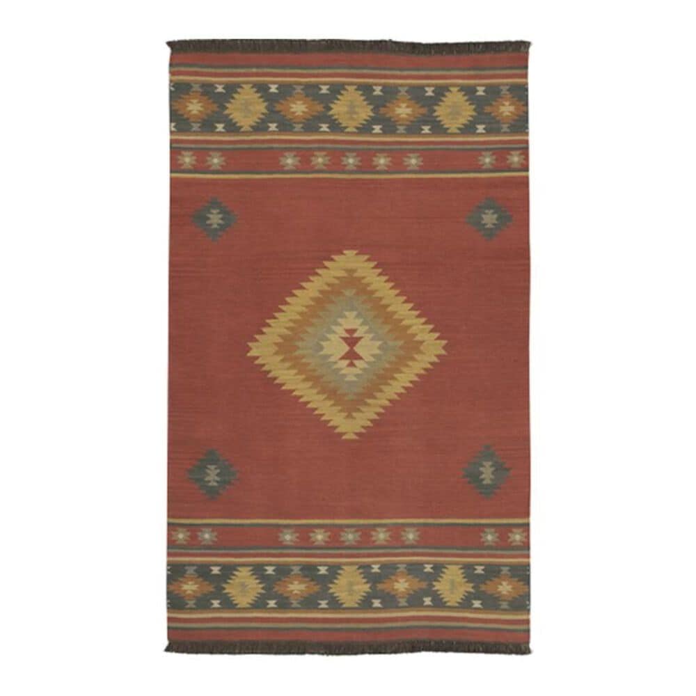 Surya Jewel Tone JT-1033 3"6" x 5"6" Red, Navy, Camel and Rust Area Rug, , large