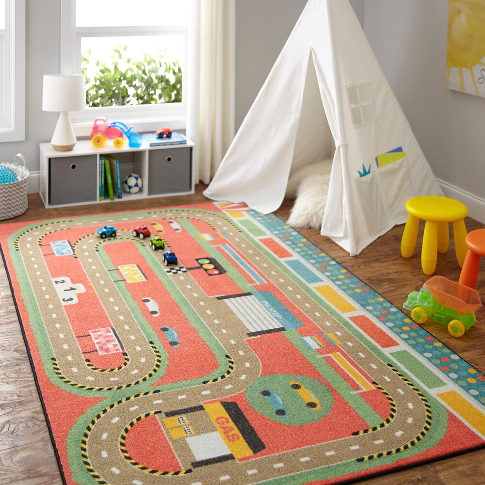 Karastan Prismatic Z0332 A416  3&#39;4&quot; x 5&#39; Multicolor Kids Area Rug, , large