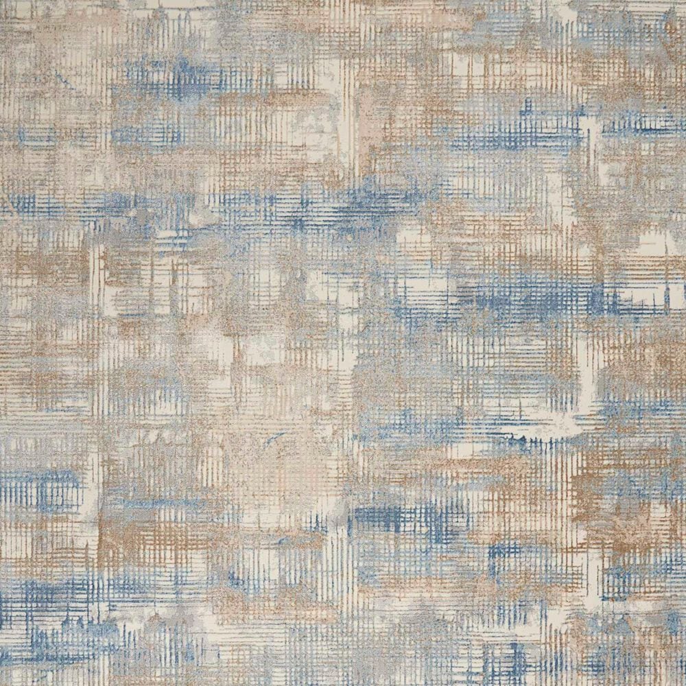 Nourison Rush 10&#39; x 14&#39; Blue and Beige Area Rug, , large