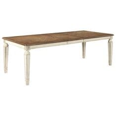 Signature Design by Ashley Realyn Rectangle Dining Extension Table in Chipped White - Table Only