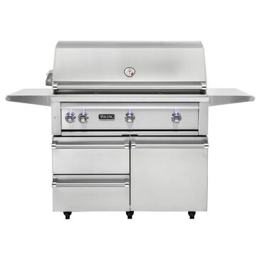 Viking Range 42" Liquid Propane Freestanding Grill and Cart in Stainless Steel, , large