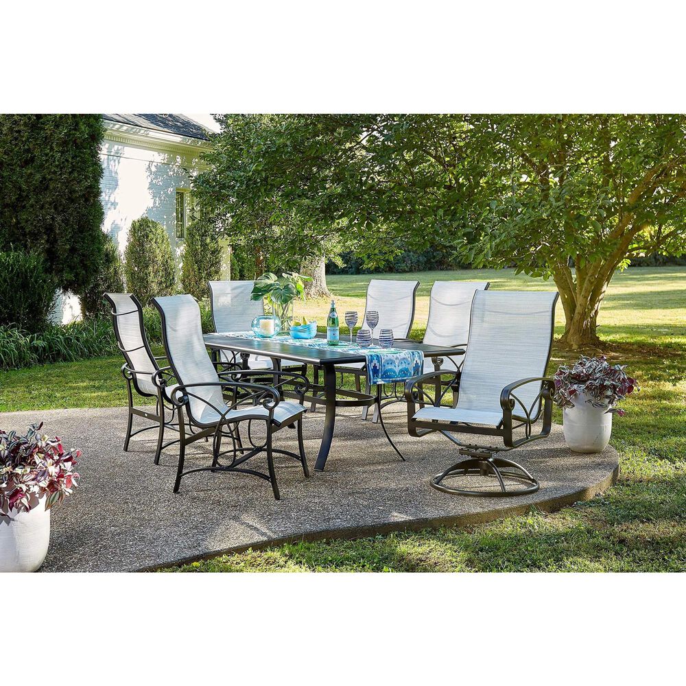 Winston Key West and Palazzo Sling 7-Piece Dining Set with Blue Blush Cushion in Night, , large