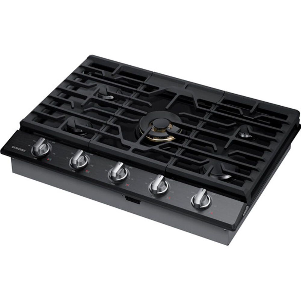 Samsung 36&quot; Gas Cooktop with Dual Power Burner in Black Stainless Steel, , large