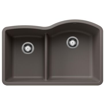 Blanco Diamond 32" 1-3/4 Reverse Double Kitchen Sink with Low Divide in Volcano Gray, , large
