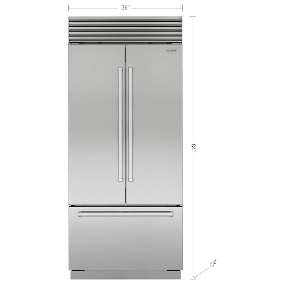 Sub-Zero 20.5 Cu. Ft. Classic 3-Door French Door Refrigerator with Pro Handle in Stainless Steel, , large