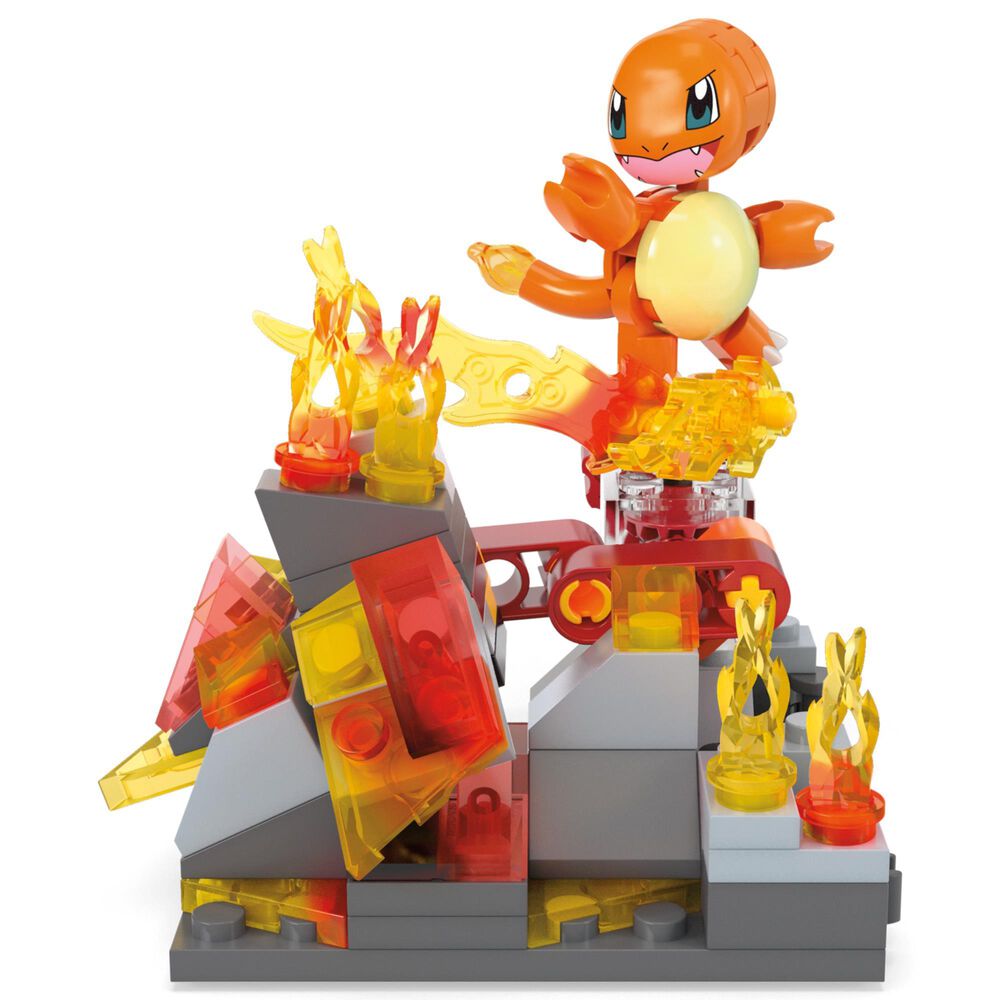 Mattel Pokemon Action Figure Building Toys, Charmander&#39;s Fire-Type Spin with 81 Pieces, 1 Buildable Character and Turn Motion, for Kids, , large