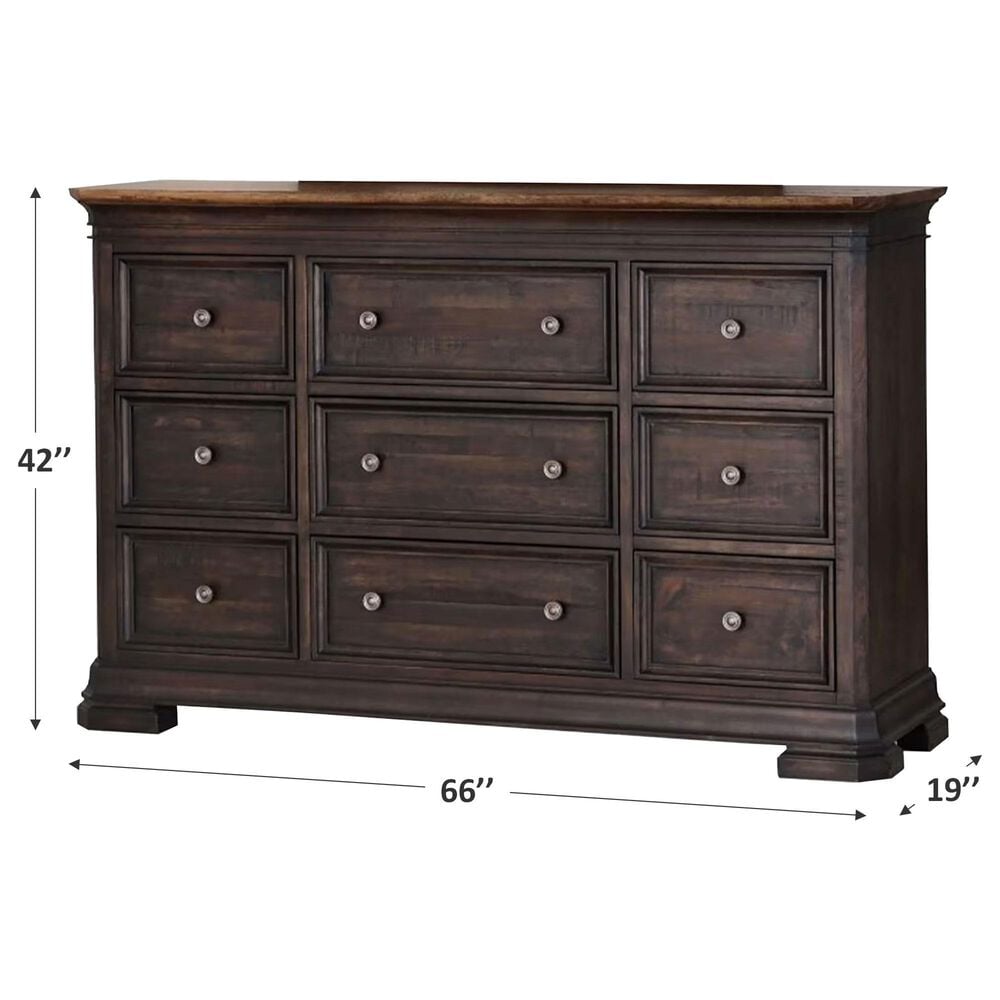 Napa Furniture Design Grand Louie 9-Drawer Dresser in Ebony and Wheat, , large