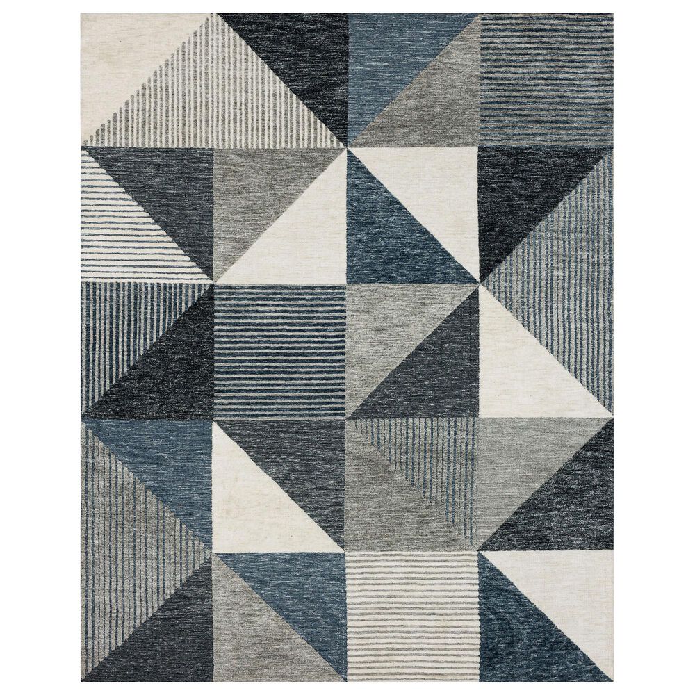 Drew and Jonathan Home Bowen Oblique 5"3" x 7"10" Blue Area Rug, , large