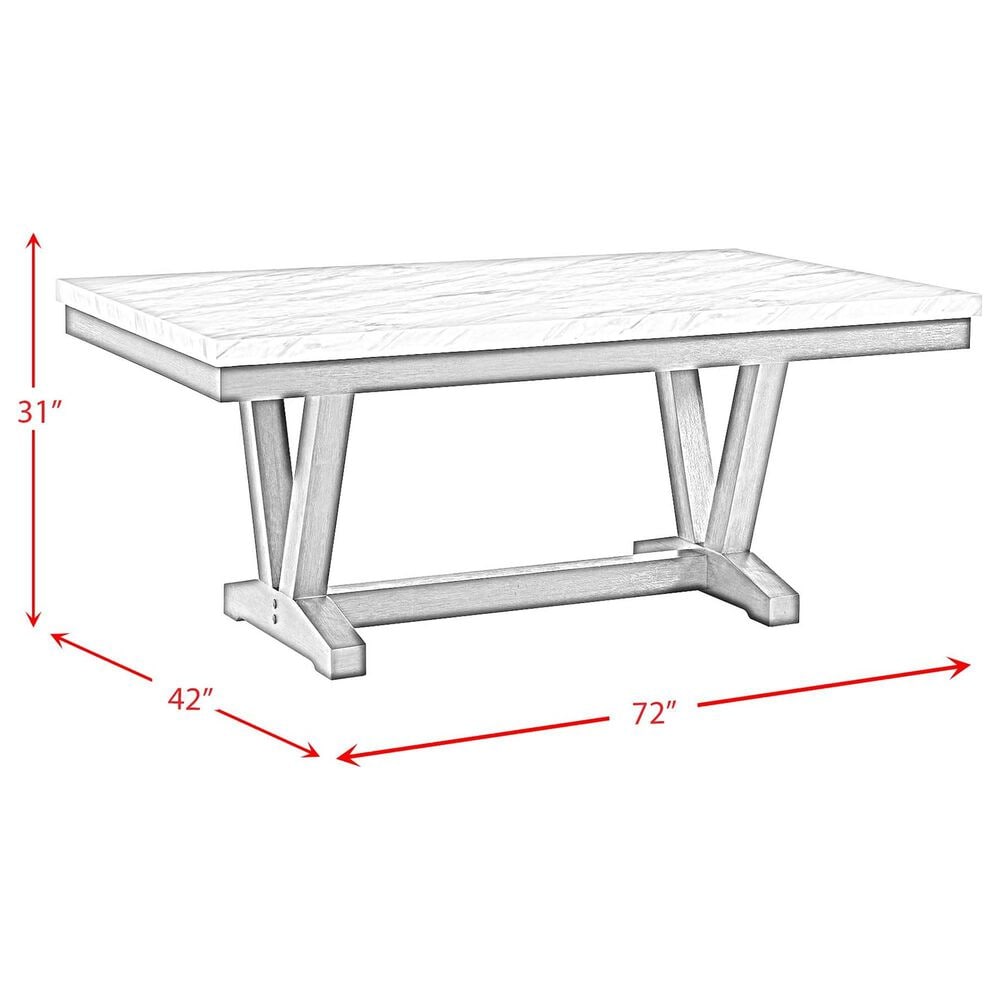 Mayberry Hill Everdeen Trestle Rectangular Dining Table in Charcoal and White - Table Only, , large