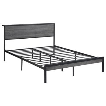 Pacific Landing Ricky Queen Platform Bed in Grey, , large