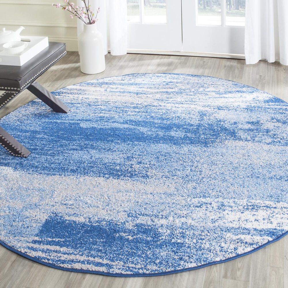 Safavieh Adirondack ADR112F-4R 4&#39; x 4&#39;  Silver/Blue Round Rug, , large