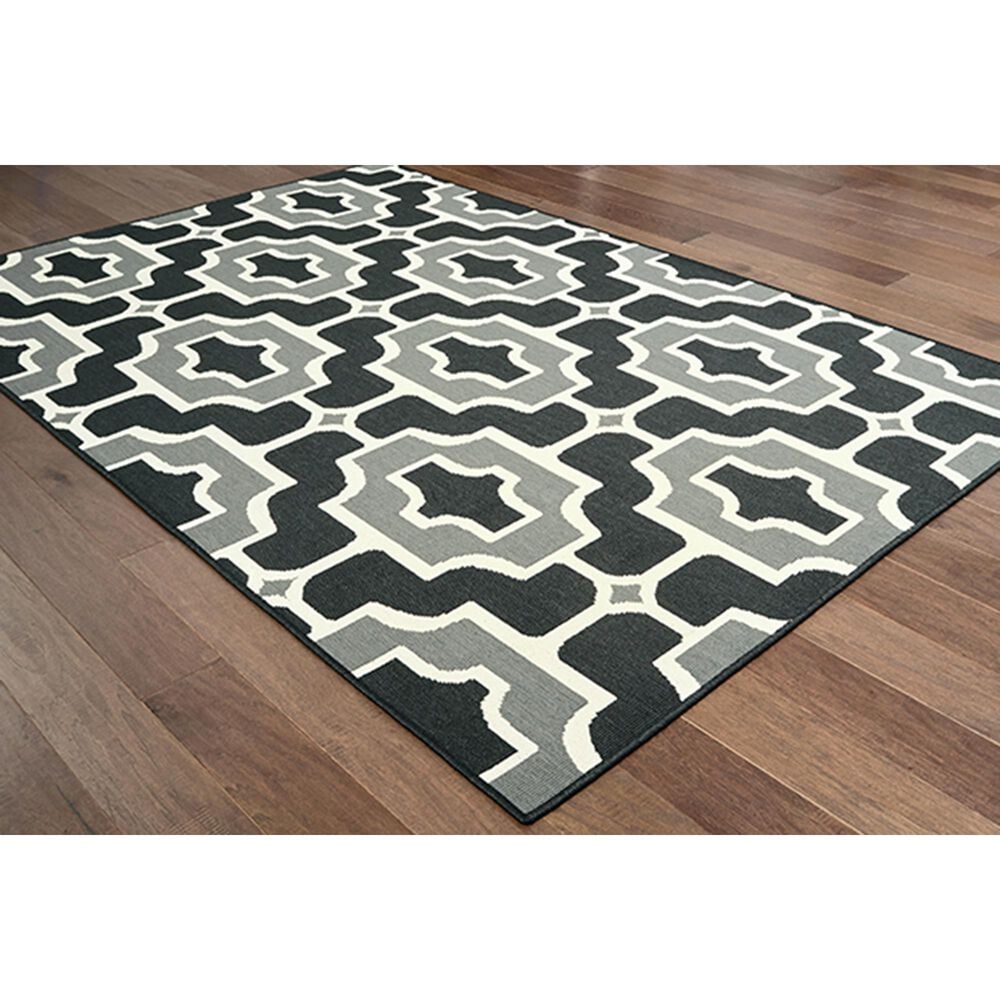 Oriental Weavers Marina 1491Z 2&#39;5&quot; x 4&#39;5&quot; Black and Grey Area Rug, , large
