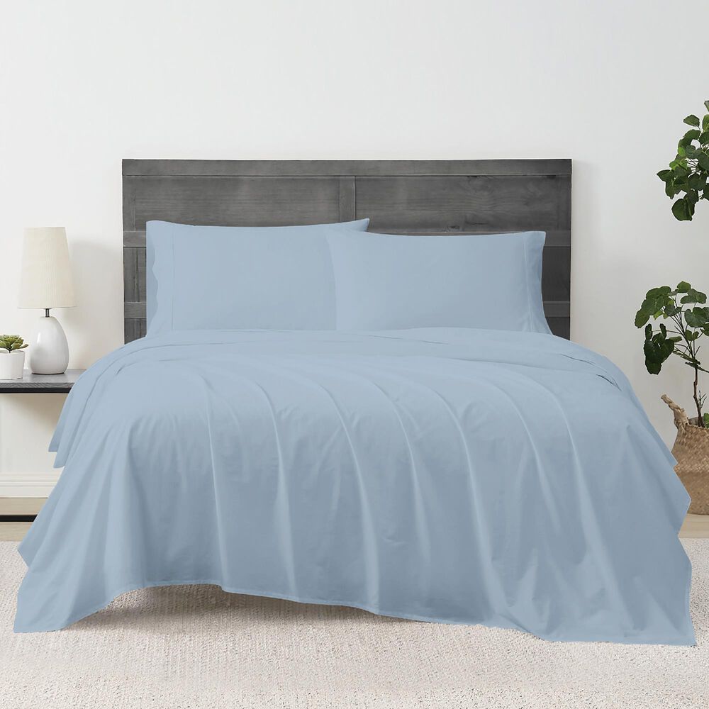 Cannon Solid Percale 3-Piece Grey Cotton Full/Queen Duvet Cover