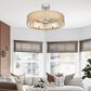 Cal Lighting Breezy Meadow 32" Ceiling Fan with Light in Brushed Steel, , large